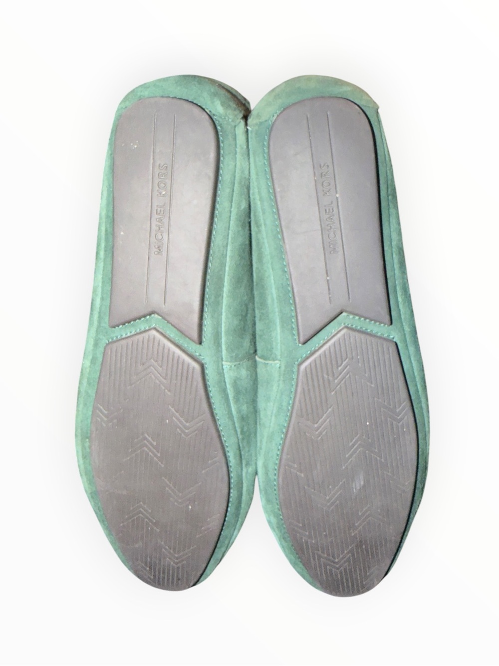 Michael Kors Green Suede MK Emblem Ballet Flats - Picture 4 of 7